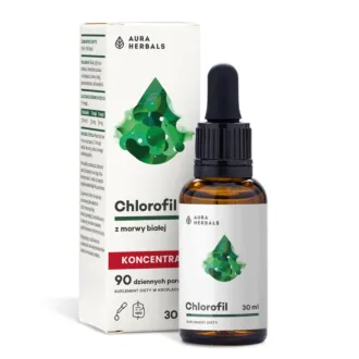 Aura Herbals Chlorofil z Morwy Białej, koncentrat, krople 30 ml