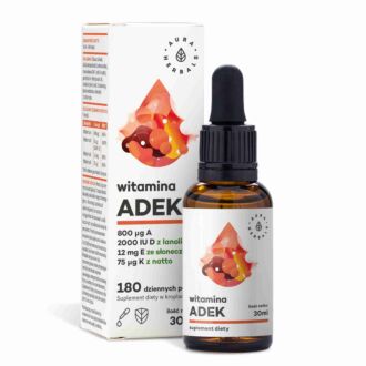 Aura Herbals Witamina ADEK, A + D3 2000 IU + E + K2, krople 30 ml