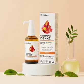 Aura Herbals Witamina D3 4000 IU + K2, MCT, krople 50 ml