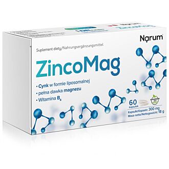 Narum ZincoMag + B6 300 mg 60 kapsułek