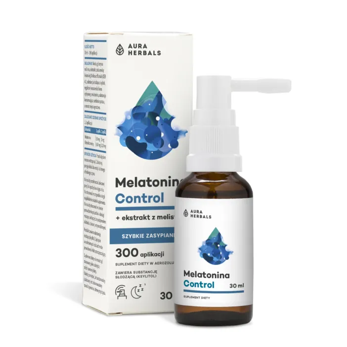 Aura Herbals Melatonina Control + Melisa ekstrakt, aerozol 30 ml