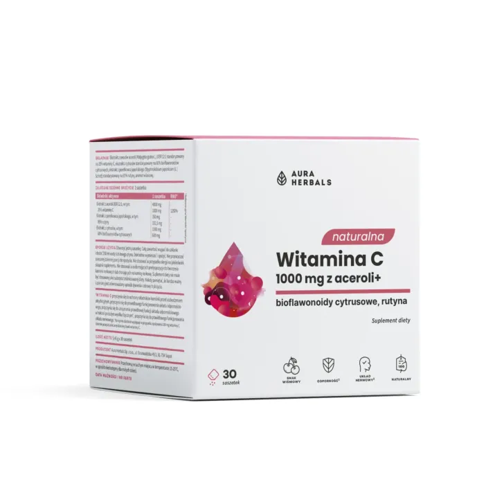Aura Herbals Naturalna Witamina C 1000mg z aceroli, saszetki 30 szt