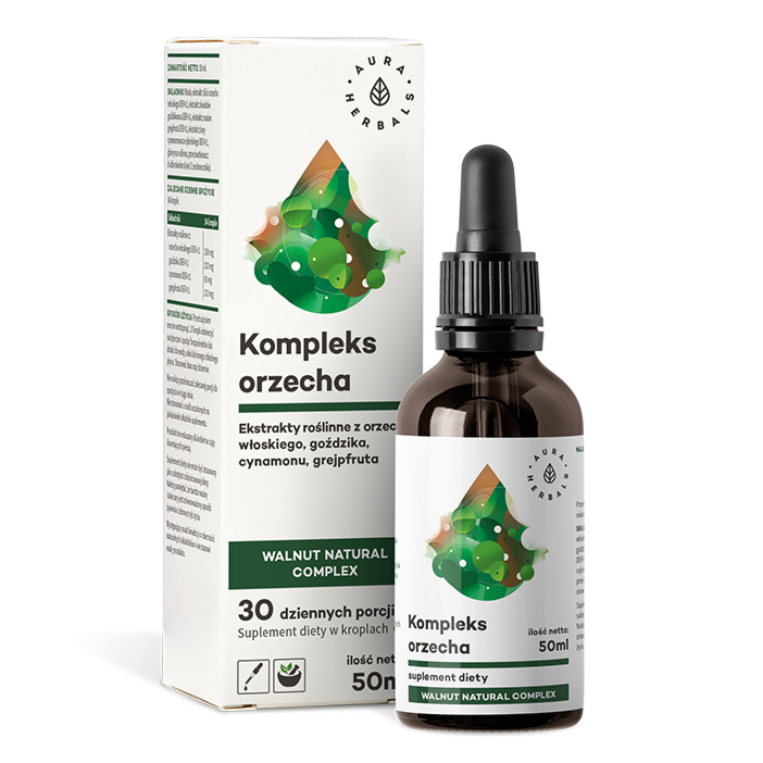 Aura Herbals Orzech kompleks, Walnut Natural Complex, krople 50 ml