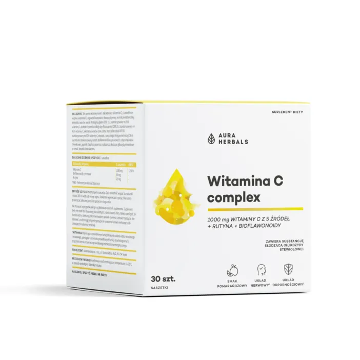 Aura Herbals, Witamina C Complex, 1000 mg, saszetki 30 szt