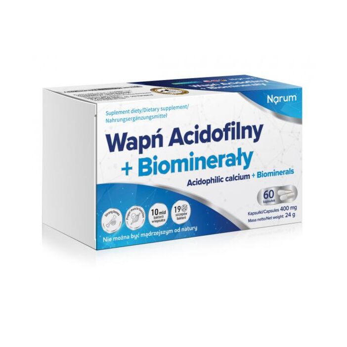 Narum Wapń Acidofilny 400mg 60 kaps