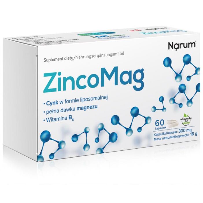 Narum ZincoMag + B6 300 mg 60 kapsułek